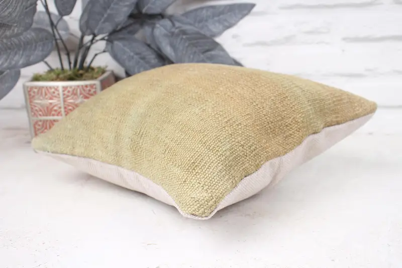 Cushion Case, Patio Cushion Case, Turkish Kilim Pillow, Customized Pillow Cover, Turkish Pillow, 12x12 Green Pillow Cover, Interior Designer Pillow - 6