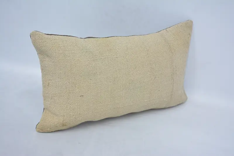 Bolster Cushion, Pillow for Sofa, Pillow Sham, 12x20 Beige Cushion Case, Decorative Throw Cushion Case, Kilim Cushion Sham, Vintage Pillow - 3