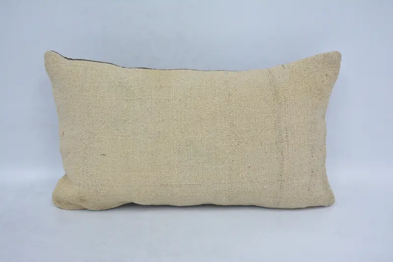 Bolster Cushion, Pillow for Sofa, Pillow Sham, 12x20 Beige Cushion Case, Decorative Throw Cushion Case, Kilim Cushion Sham, Vintage Pillow - 1