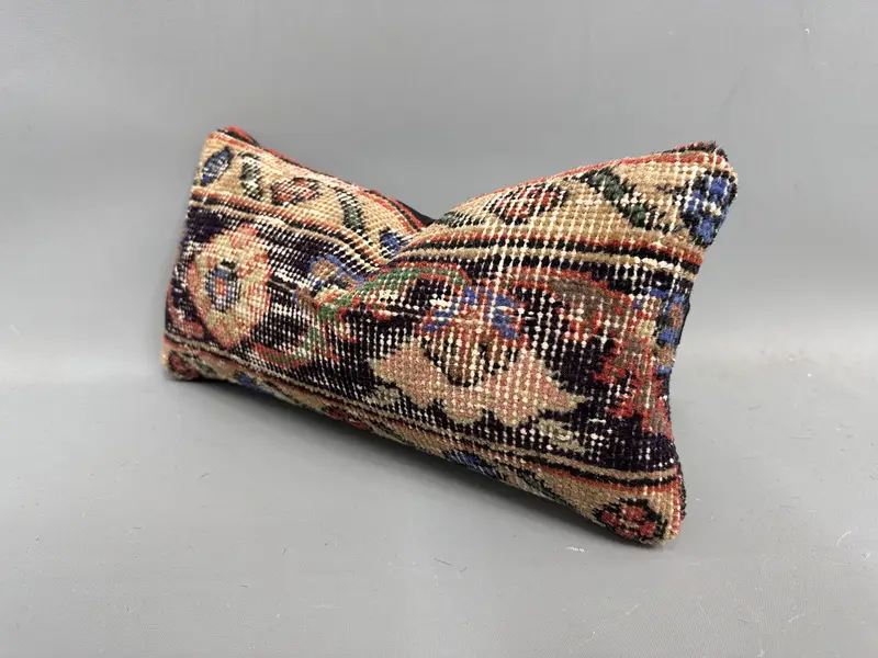 Throw Kilim Pillow, Kilim Pillow, Boho Chic Cushion, Couch Cushion Cover, Bench Cushion Case, Pillow for Couch, 8x16 Blue Pillow Cover, Pillow Cover - 3
