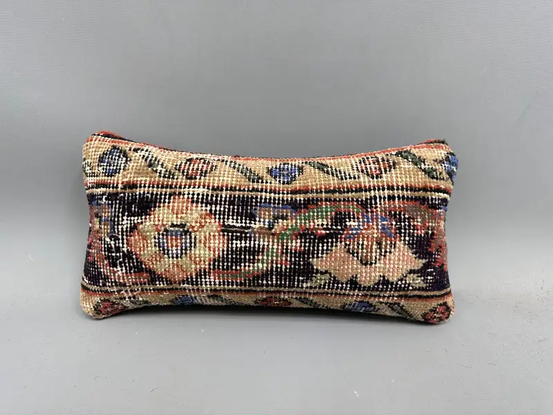 Throw Kilim Pillow, Kilim Pillow, Boho Chic Cushion, Couch Cushion Cover, Bench Cushion Case, Pillow for Couch, 8x16 Blue Pillow Cover, Pillow Cover - 4