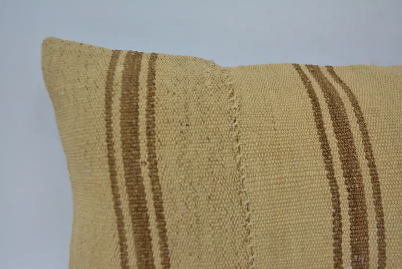 Pillow Cover, Kilim Pillow, Throw Kilim Pillow, 12x24 Beige Pillow Cover, Turkish Kilim Pillow, Outdoor Pillow, Aesthetic Pillow Cover - 2