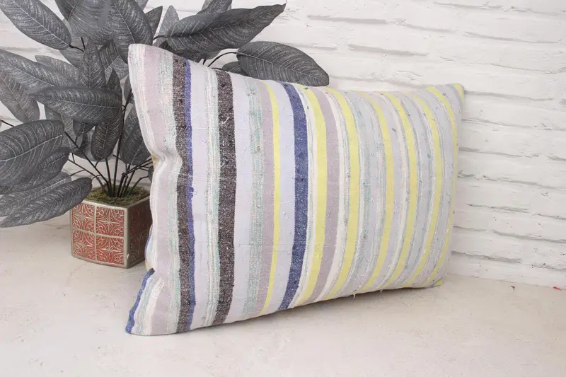 Gift Pillow, Vintage Kilim Pillow, 16x24 White Cushion Cover, Aesthetic Pillow Sham, Cushion Cover, Boho Pillow Sham Cover, Anatolian Cushion Case - 3