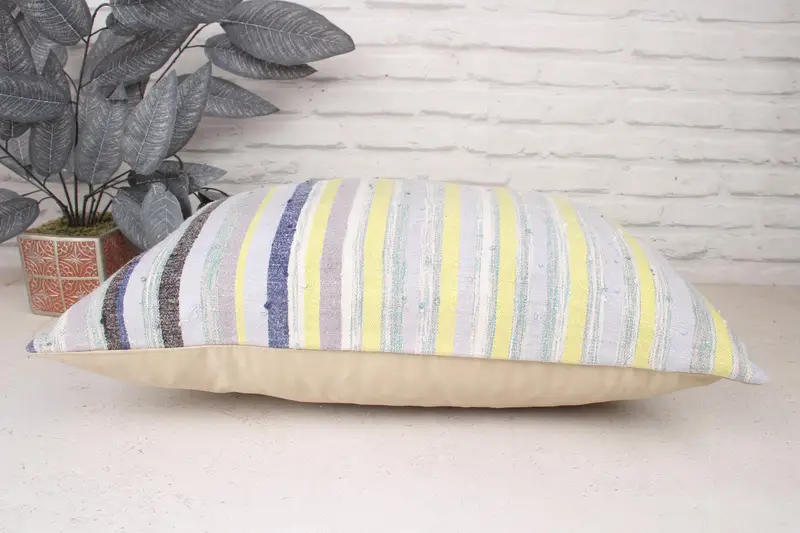 Gift Pillow, Vintage Kilim Pillow, 16x24 White Cushion Cover, Aesthetic Pillow Sham, Cushion Cover, Boho Pillow Sham Cover, Anatolian Cushion Case - 5