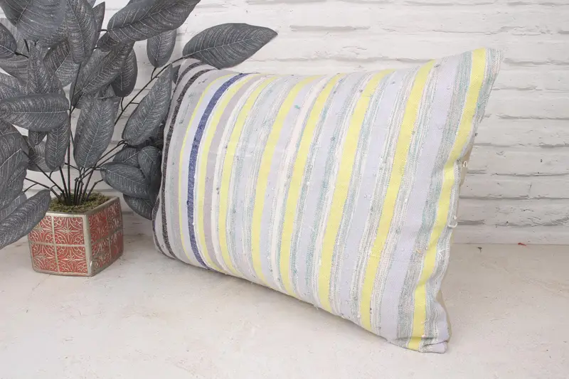 Gift Pillow, Vintage Kilim Pillow, 16x24 White Cushion Cover, Aesthetic Pillow Sham, Cushion Cover, Boho Pillow Sham Cover, Anatolian Cushion Case - 4