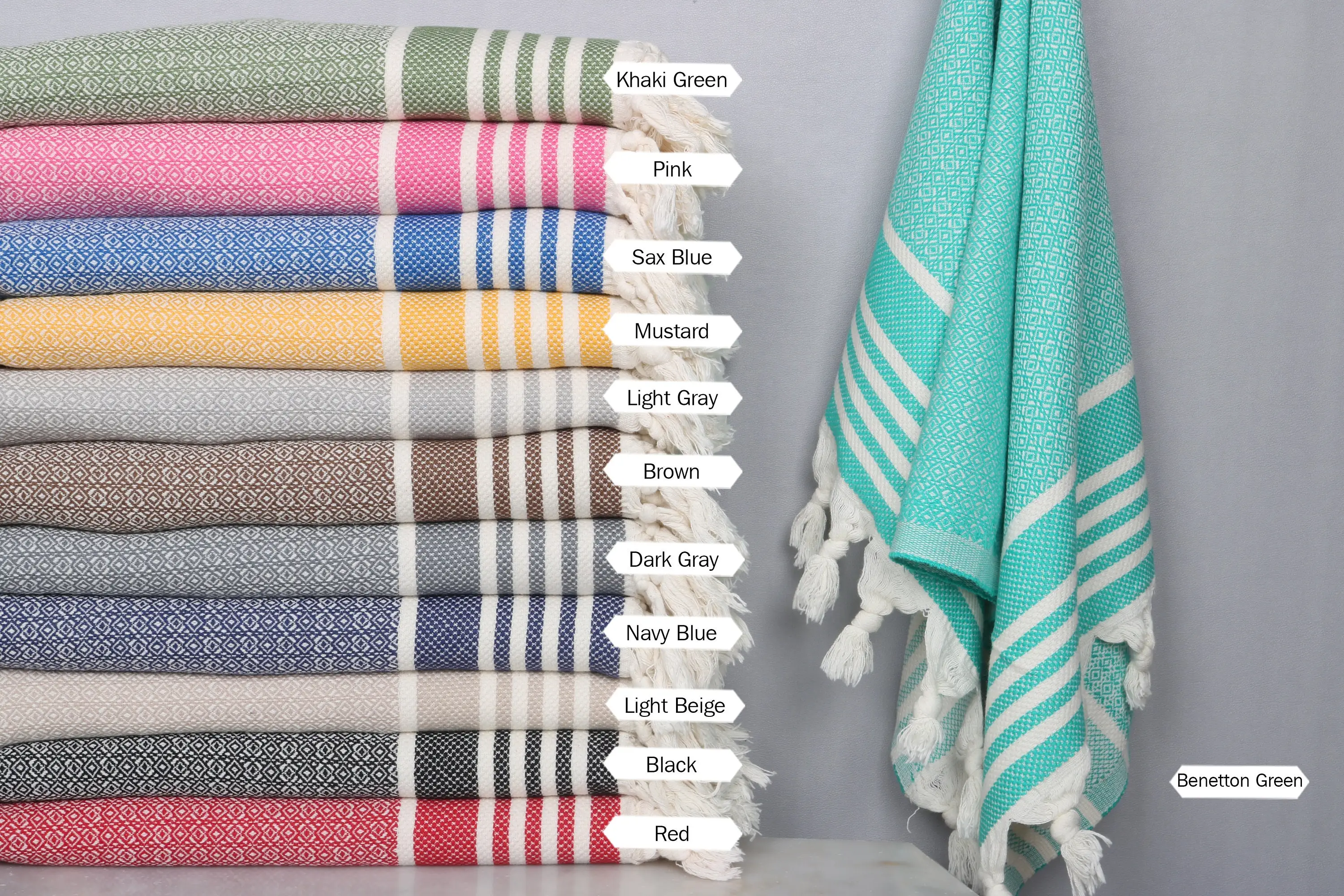 Turkish Cotton 16x32 inch Towel, Personalized, Organic, Beach, Bath, Gift - 1
