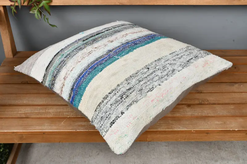Cushion Cover, Antique Pillows, Interior Designer Pillow, Luxury Pillow Sham, 22x22 White Cushion Case, Turkish Kilim Pillow, Pastel Pillow Case - 2