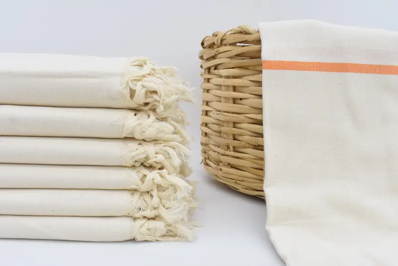 Custom Beach Towel Orange Striped, 70x40 Inches, Turkish, Organic Cotton