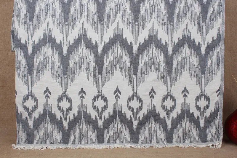 Handwoven Navy Blanket, Custom Patterned Bedding Throw, 75x89 Inches