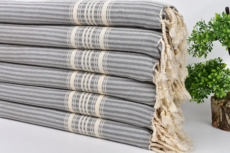 Xmas Gifts, Personalized Hand Towel, Gift For Coworker, Gift For Her, Bulk Order Towel, Wedding Favors, 40x18 Cotton Striped Towel, Bridesmaid Gifts - 3