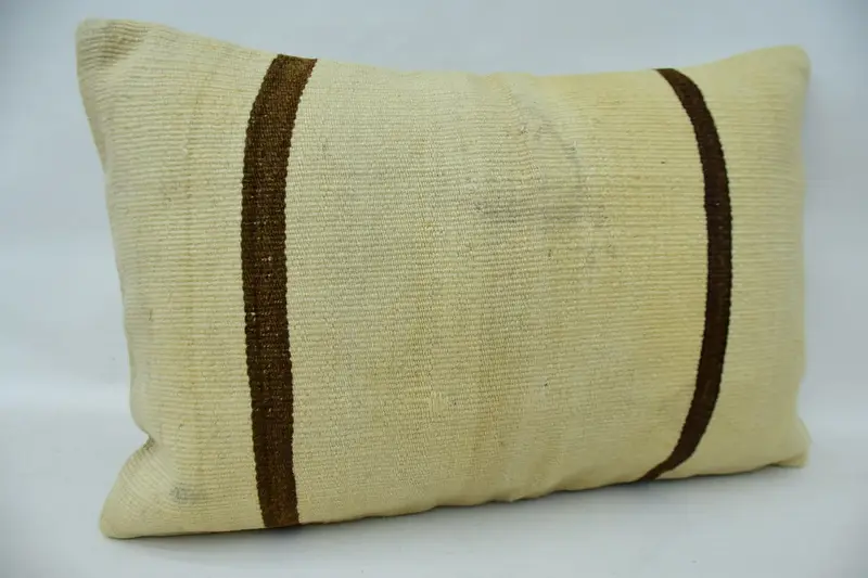 Southwestern Cushion Case, Handmade Kilim Cushion, Meditation Cushion Cover, Cushion Case, 16x24 Beige Pillow Sham, Pillow for Sofa, Gift Pillow - 2
