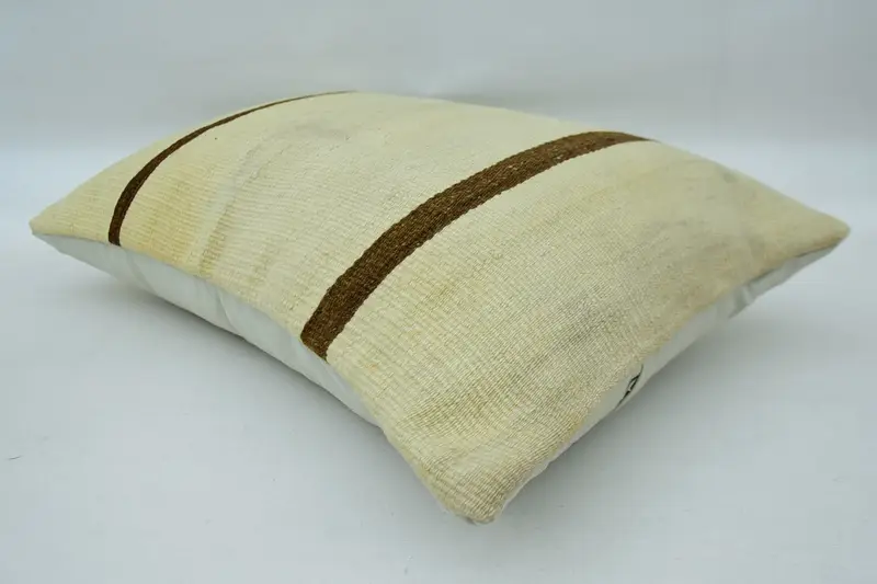 Southwestern Cushion Case, Handmade Kilim Cushion, Meditation Cushion Cover, Cushion Case, 16x24 Beige Pillow Sham, Pillow for Sofa, Gift Pillow - 5