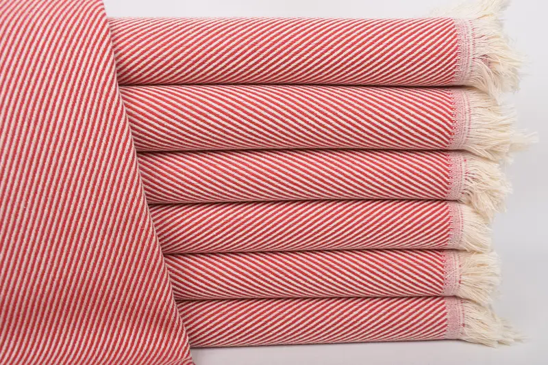 Red Cotton Towel, Personalized Beach Towel, 36x71 Inches