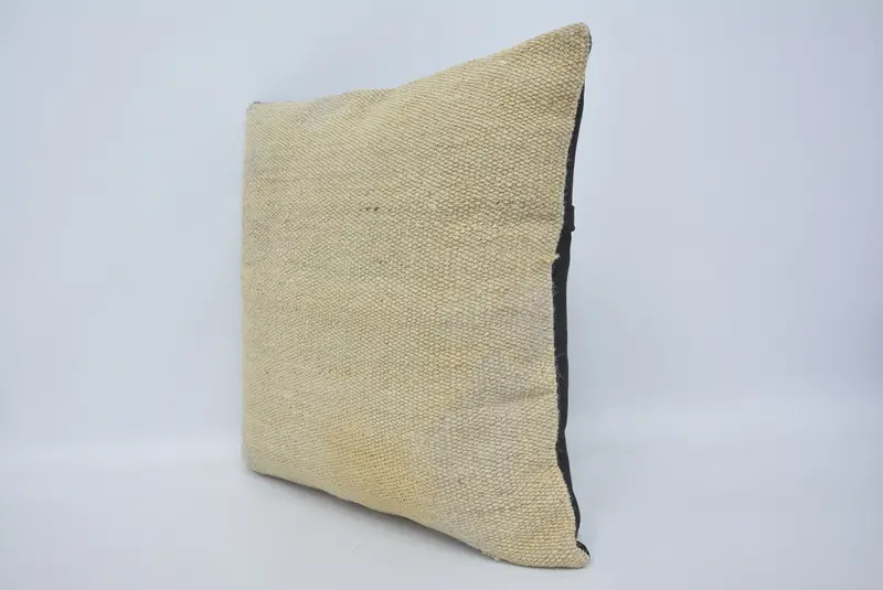 Ottoman Pillow Cover, Boho Pillow, Antique Pillows, Kilim Rug Cushion Case, Interior Designer Pillow, Pillow Case, 18x18 Beige Pillow - 4