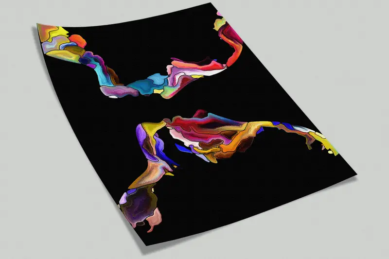 Paper Wall Art ,Modern Wall Paper,Modern Wall Art,3d Wall Paper,Colorful Abstract Couple Silhouette,Woman And Man Wall Decor, - 9