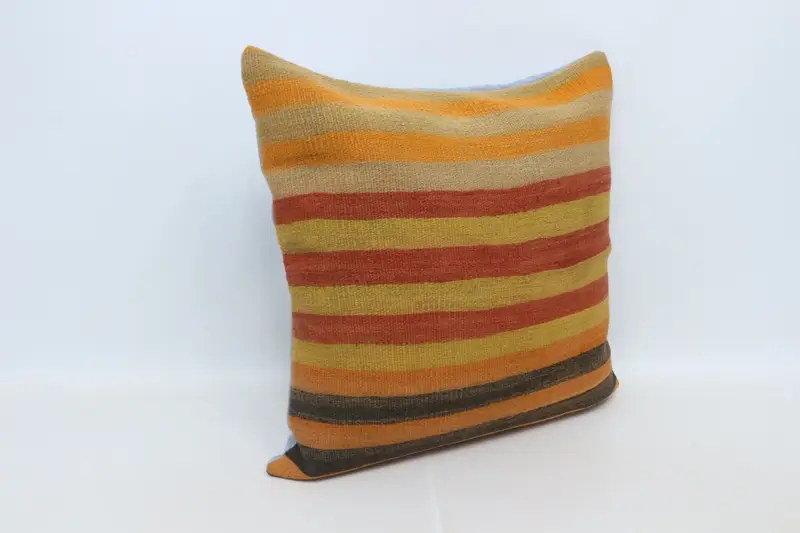Ikat Pillow Cover, Cushion Case, 28x28 Red Pillow Cover, Vintage Kilim Pillow, Gift Pillow, Kilim Cushion Sham, Retro Pillow Sham - 3