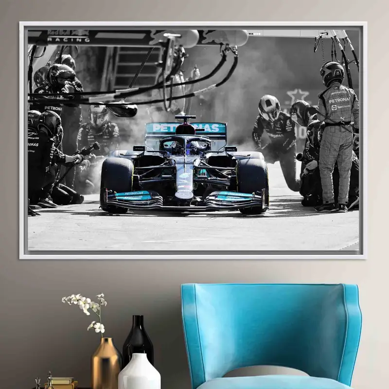 ルイス・ハミルトン F1 メルセデス キャンバス: モータースポーツ アート