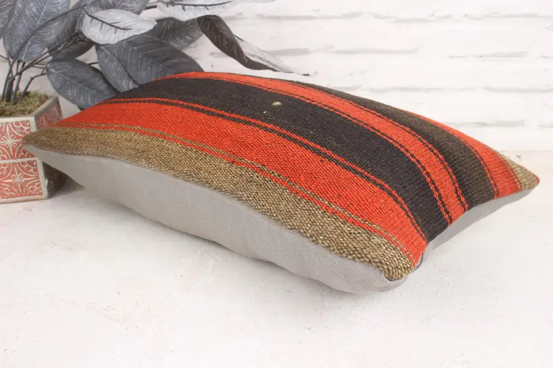 Lounge Throw Cushion Case, Pillow for Sofa, 12x20 Brown Cushion Case, Bohemian Cushion Cushion, Vintage Pillow, Pillow for Couch, Pillow Sham - 6