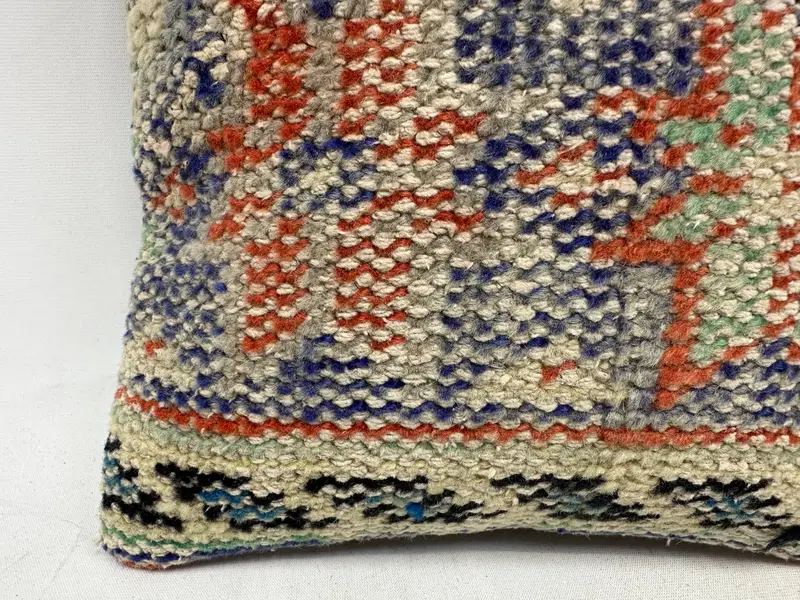 Home Decor Pillow, Handmade Kilim Cushion, Retro Cushion Cover, Pillow Case, Natural Pillow Cover, Boho Pillow, 12x12 Blue Pillow - 2