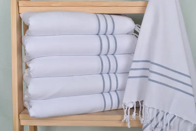 Monogram Kitchen Towel, Turkish Tea Towel, 40x24 Cotton Striped Towel, Turkish Hand Towel, Custom Wedding Gift From Bridesmaid, Embroidery Towels - 2