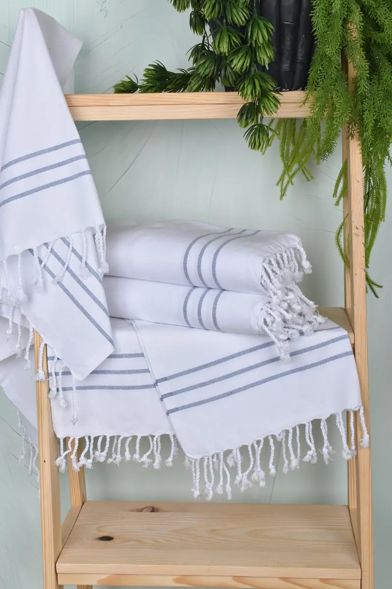 Monogram Kitchen Towel, Turkish Tea Towel, 40x24 Cotton Striped Towel, Turkish Hand Towel, Custom Wedding Gift From Bridesmaid, Embroidery Towels - 6