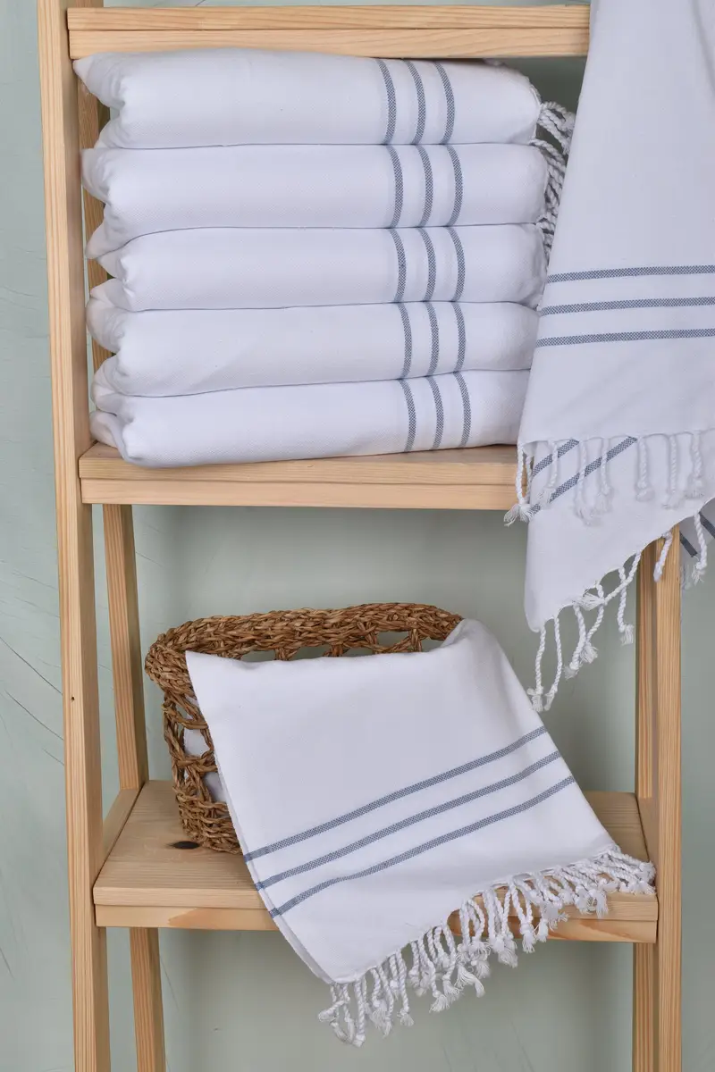 Monogram Kitchen Towel, Turkish Tea Towel, 40x24 Cotton Striped Towel, Turkish Hand Towel, Custom Wedding Gift From Bridesmaid, Embroidery Towels - 3