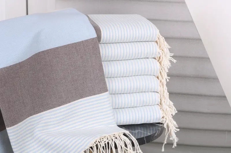 Bridesmaid Gift, 68x40 Cotton Striped Towel, Luxury Turkish peshtemal beach towel, Personalized Gift For Her, Beach Towel Gift, Soft towel - 1