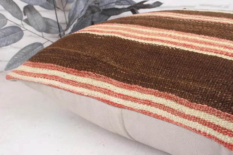 Sofa Bolster Cushion Case, Outdoor Bolster Pillow Case, 24x24 Brown Cushion, Boho Pillow, Pillow Sham, Interior Designer Pillow, Gift Pillow - 7