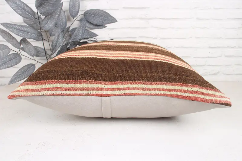 Sofa Bolster Cushion Case, Outdoor Bolster Pillow Case, 24x24 Brown Cushion, Boho Pillow, Pillow Sham, Interior Designer Pillow, Gift Pillow - 5
