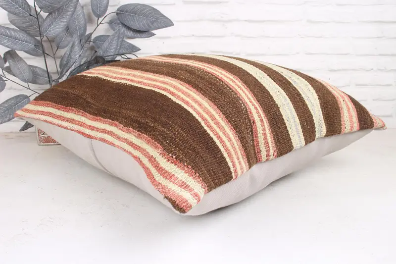 Sofa Bolster Cushion Case, Outdoor Bolster Pillow Case, 24x24 Brown Cushion, Boho Pillow, Pillow Sham, Interior Designer Pillow, Gift Pillow - 6
