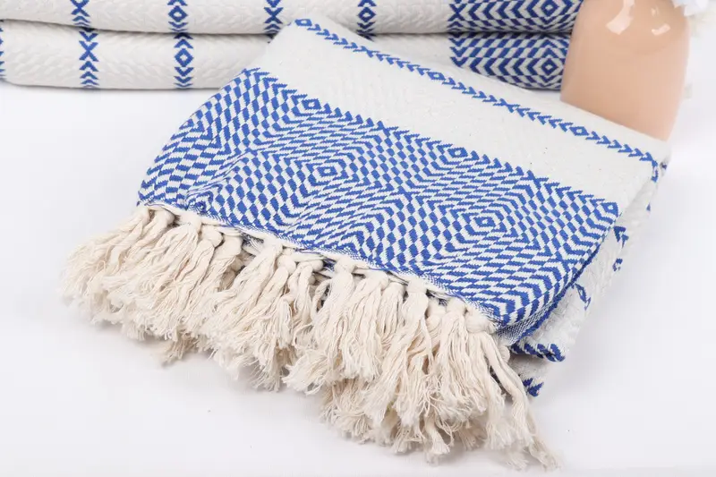 Personalized Turkish Towel, Handmade Gift, Bridal Shower Gifts, Quick-dry peshtemal, Beach Size Towel, 80x40 Cotton Diamond Towel, Spa Gift Towel - 5