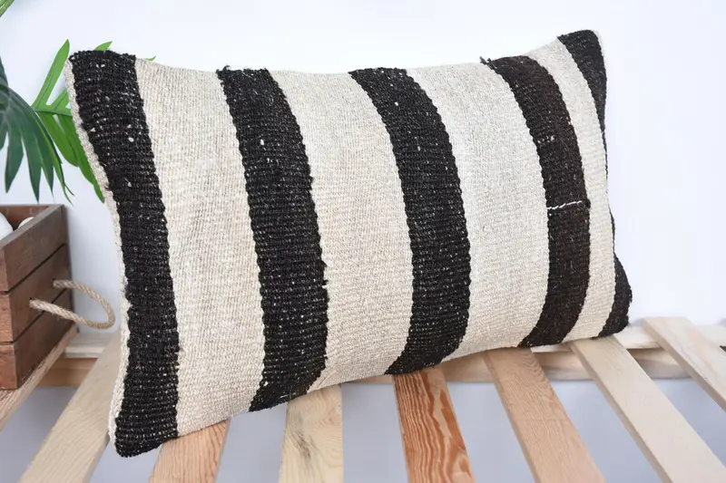 Aesthetic Pillow Case, Gift Pillow, Couch Cushion, Pillow for Sofa, Home Decor Pillow, Cushion, 12x20 Brown Pillow Sham, Cotton Pillow Case - 4