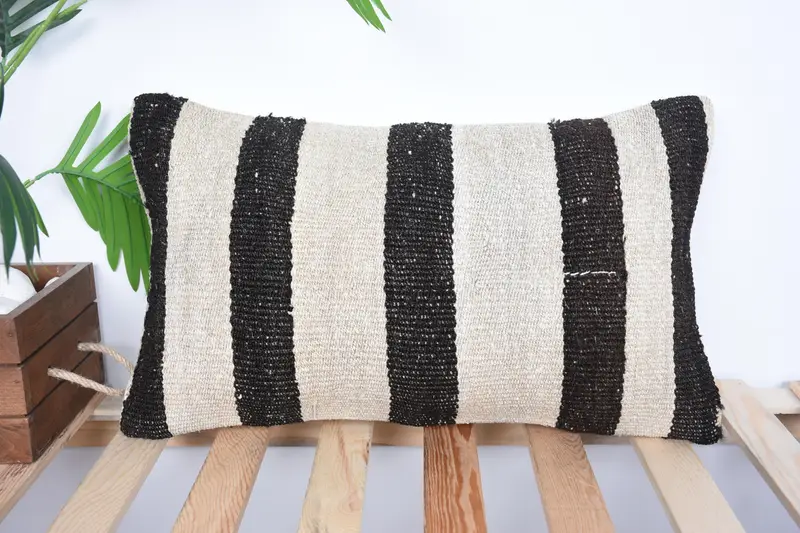 Aesthetic Pillow Case, Gift Pillow, Couch Cushion, Pillow for Sofa, Home Decor Pillow, Cushion, 12x20 Brown Pillow Sham, Cotton Pillow Case - 1
