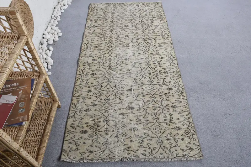 Alfombra marroquí verde, decoración elegante de 3x6 pies