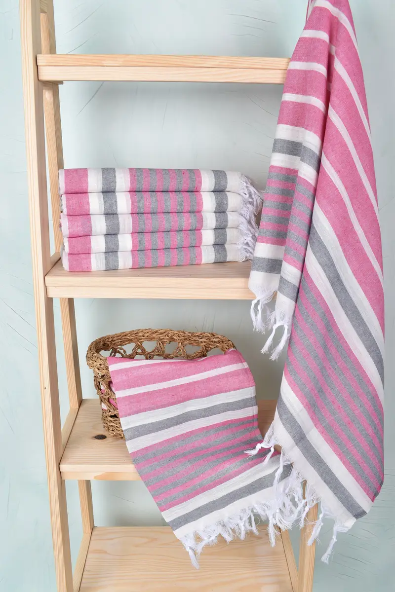 68x40 Cotton Striped Towel, Quick-Dry Beach Towel, Thin towel, Turkish Beach Towel Personalized, Personalised Gift, Scarf Towel, Luxury towel - 3