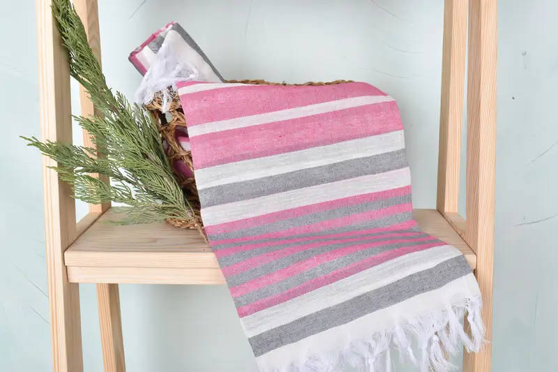 68x40 Cotton Striped Towel, Quick-Dry Beach Towel, Thin towel, Turkish Beach Towel Personalized, Personalised Gift, Scarf Towel, Luxury towel - 4