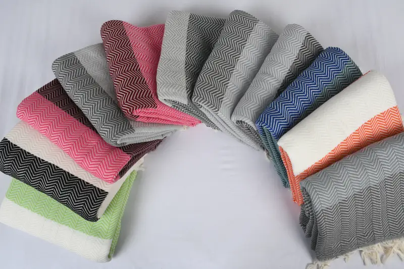 Throw Blanket, Woven Throw Blanket, Gift For Wedding Day, Bachelorette Party Favors, Christmas Tablecloth, 84x80 Cotton Chevron Towel, Bachelor Gift - 2