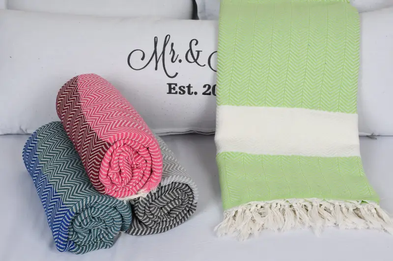 Throw Blanket, Woven Throw Blanket, Gift For Wedding Day, Bachelorette Party Favors, Christmas Tablecloth, 84x80 Cotton Chevron Towel, Bachelor Gift - 4