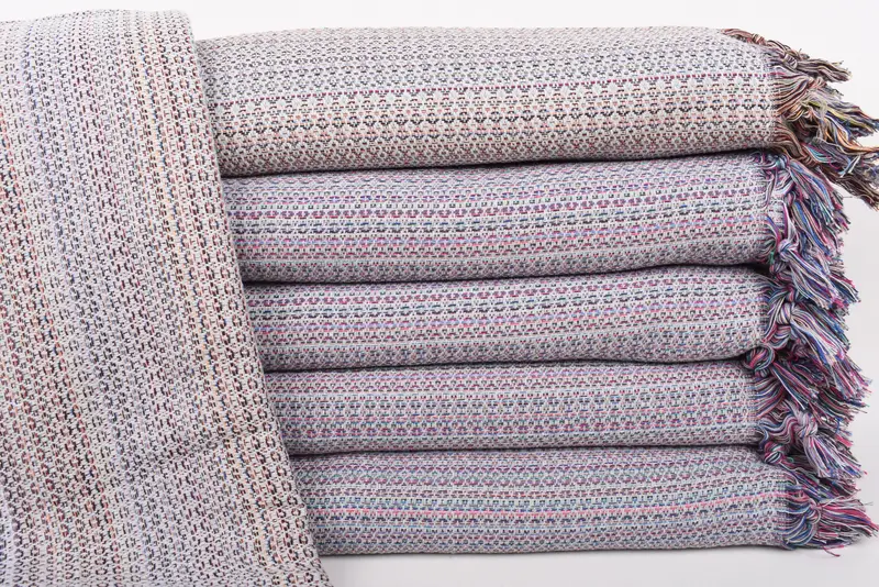 Monogram Blanket, Gift For The Home Decor, Turkish Blanket, 90x88 Cotton Colorful Diamond Towel, Best Friend Christmas Gift, Personalized Blanket - 1