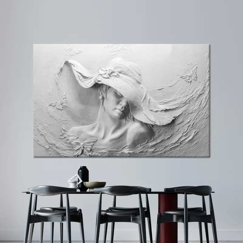 Trendige abstrakte Frauen-Leinwand: Stereoskopische skulpturale Schönheitskunst in 3D