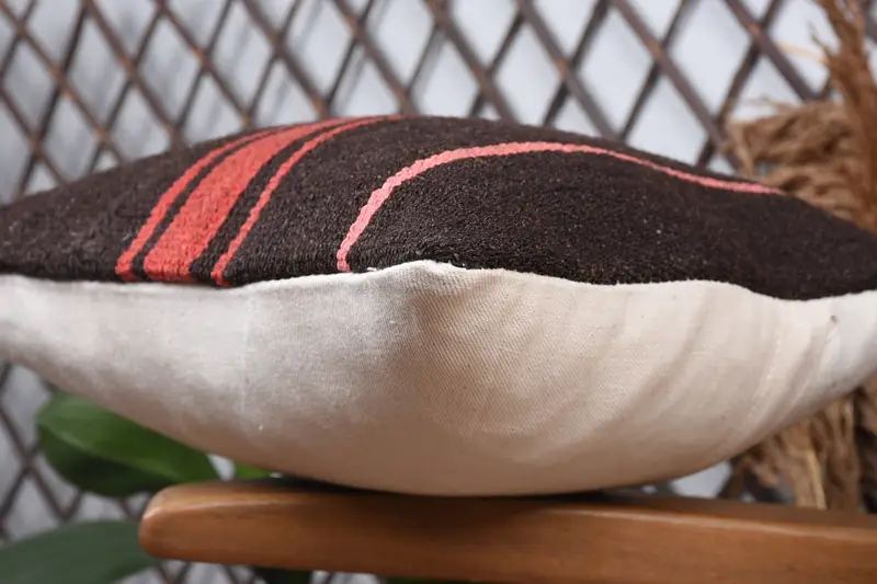 12x12 Brown Pillow Cover, Pillow for Couch, Authentic Cushion, Bench Pillow, Pillow Case, Pillow for Sofa, Turkish Kilim Pillow - 6