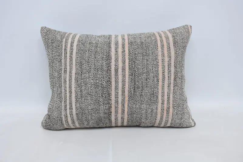 Vintage White Decorative Cushion Cover, Striped Gift 20x28 inch Pillow Cover - 1