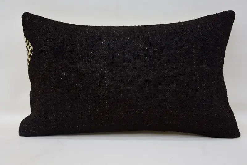 Shabby Chic Pillow Cover, Vintage Pillow, Turkish Pillow, Pillow Cover, Kilim Pillow, 12x20 Brown Cushion Case, Car Cushion Case - 4