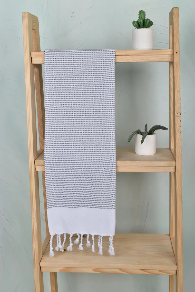 Organic Towel, Personalized Gift For Him, Turkish Hand Towel, Bridal Shower Favors, Monogram Hand Towel, 40x18 Cotton Striped Towel, Bathroom Towels - 8