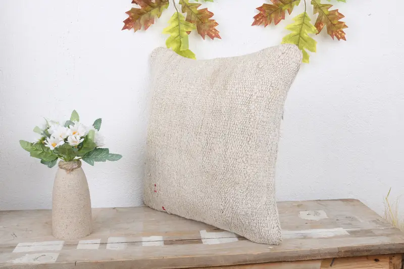 Kilim Pillow, Home Decor Pillow, 14x14 White Pillow Sham, Nautical Throw Cushion, Pillow Sham, Aztec Pillow Sham, Kilim Pillow Cover - 4