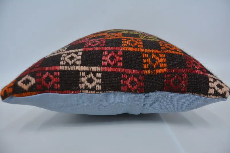 Cushion Cover, Kilim Cushion Sham, Bright Pillow Sham, Boho Pillow, Kilim Pillow, Pattern Throw Cushion Case, 16x24 Red Pillow Cover - 5