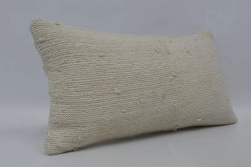Vintage Throw Pillow, Pillow Cover, Kilim Cushion Sham, Boho Pillow Sham Cover, Antique Pillows, Aesthetic Cushion Case, 12x24 White Pillow Cover - 3