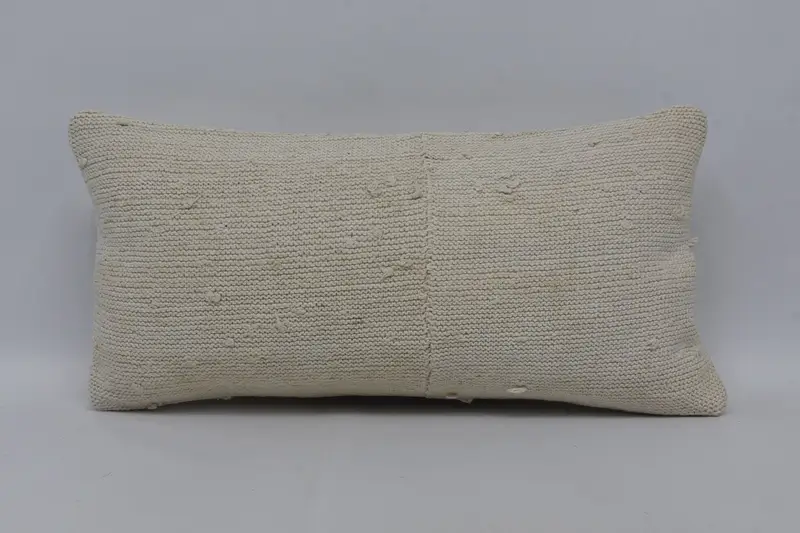 Vintage Throw Pillow, Pillow Cover, Kilim Cushion Sham, Boho Pillow Sham Cover, Antique Pillows, Aesthetic Cushion Case, 12x24 White Pillow Cover - 1