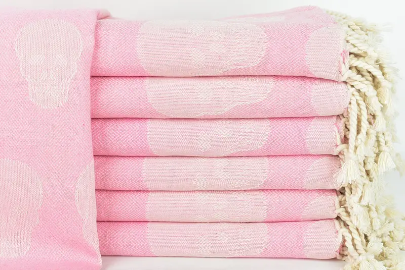 Personalized Turkish Towel, Lightweight Turkish towel, 68x36 Cotton Skull Patterned Towel, Gift For Boyfriend, Turkish hand towel, Hammam Towel USA - 3