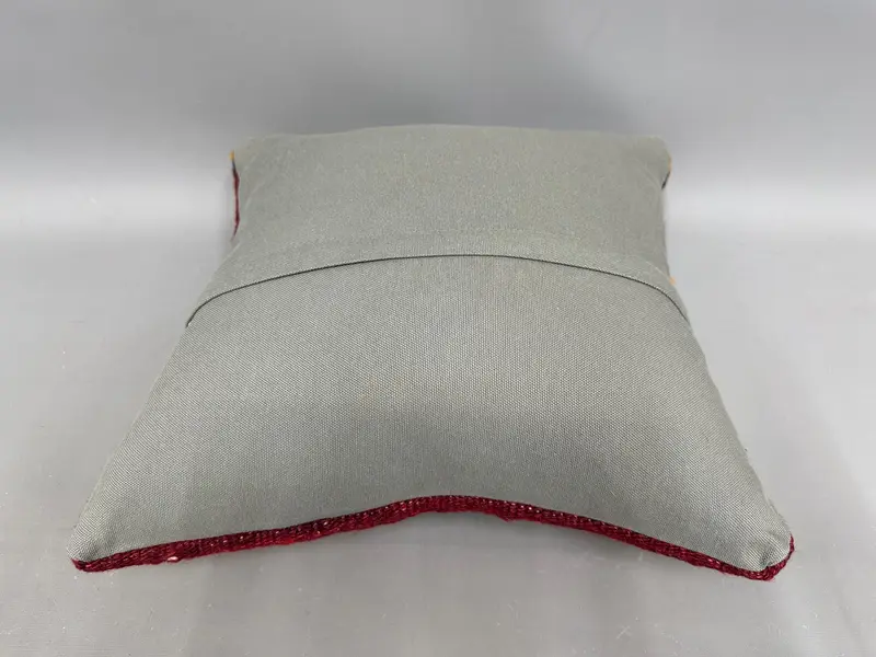 Pillow Sham, Decorative Throw Cushion, Handmade Kilim Cushion, Boho Pillow, Vintage Kilim Pillow, Authentic Pillow, 18x18 Red Cushion Case - 7